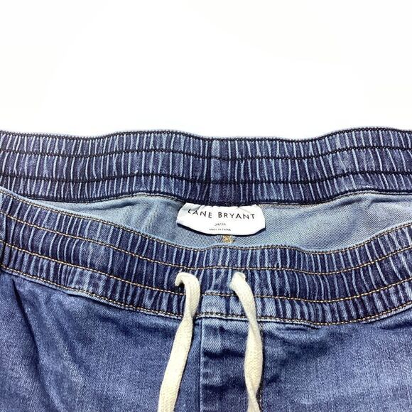 Lane Bryant Distressed Jeans Plus Size 34/36 Gathered Elastic Ankles - Picture 8 of 14